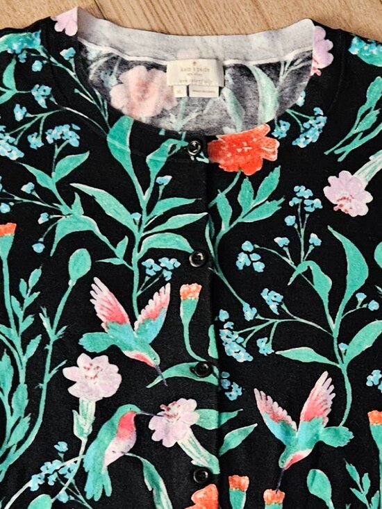 Kate Spade Cardigan Jardin Print XL - Picture 2 of 8